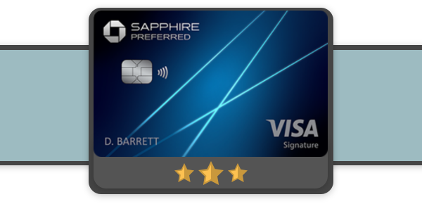 Photo of the Chase Sapphire Preferred Credit Card on a blue banner