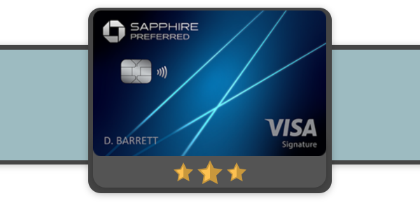 Photo of the Chase Sapphire Preferred Credit Card on a blue banner