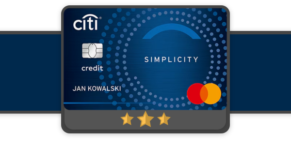 Citi Simplicity credit card icon on a blue background