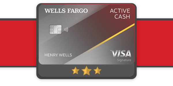 Wells fargo active cash credit card icon on a red background