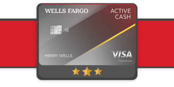 Wells fargo active cash credit card icon on a red background