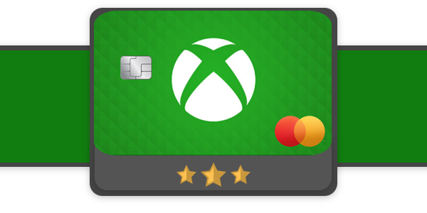 Photo of the Xbox Mastercard card on a green background