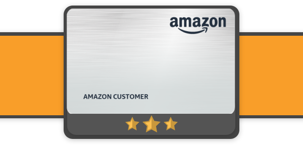 Amazon Secured Visa Credit Card icon on an orange background