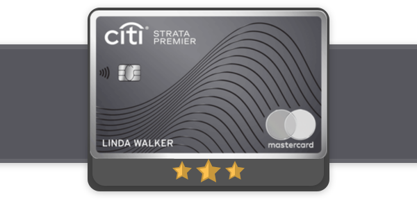 Citi Strata Premier card icon on a grey background