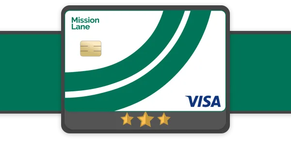 Mission Lane credit card icon on a green background